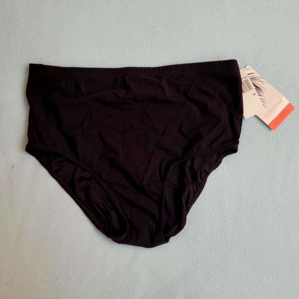 53. Christina black bikini bottom. Size 1X. NWT